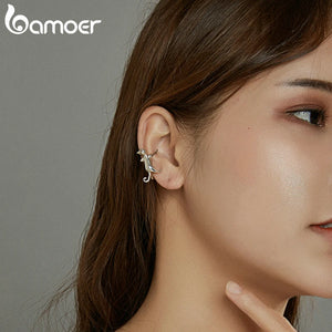 925 Silver Cat Ear Cuff Earrings for Women Unique Jewelry