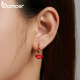 Enamel Rainbow Earring 925 Sterling Silver Love Eye Red Lip Snake Sunflower Pink