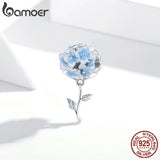 Sterling Silver Hydrangeas Pendant Bracelet Charm BSC392