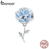 Sterling Silver Hydrangeas Pendant Bracelet Charm BSC392