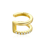 925 Silver CZ Sparkling Huggie Ear Cuff Earrings | Clip On Cartilage