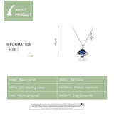 925 Silver Planet Pendant Necklace Stars Engagement Jewelry