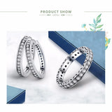 925 Silver CZ Female Hoop Earrings Women Sterling Silver Jewelry