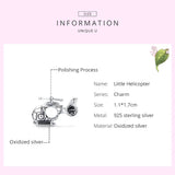 Vintage Helicopter Charm for DIY Bracelet - SCC1699