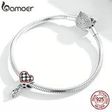 925 Silver Chess Knight Heart Charm Pendant for Bracelet Bangle SCC1833