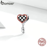 925 Silver Chess Knight Heart Charm Pendant for Bracelet Bangle SCC1833