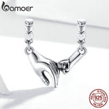 925 Sterling Silver Hand In Hand Charm Beads for Bracelet SCC1700