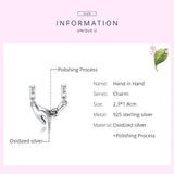 925 Sterling Silver Hand In Hand Charm Beads for Bracelet SCC1700