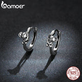 925 Silver Koala Hoop Earrings for Women BSE507
