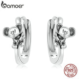 925 Silver Koala Hoop Earrings for Women BSE507