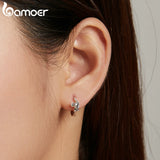 925 Silver Koala Hoop Earrings for Women BSE507
