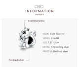 925 Silver Squirrel Charm for DIY Jewelry Bracelet BSC338