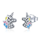 925 Silver Licorne Memory Stud Earrings for Women & Girls