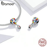 925 Silver Hot Air Balloon Bunny Pendant for Bracelet Bangle