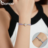 925 Sterling Silver Clover Bracelet Leather DIY Fine Jewelry