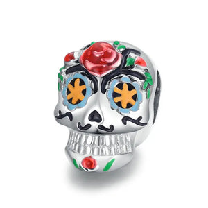 925 Silver Halloween Skull Charm for DIY Jewelry BSC326