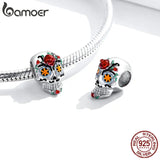 925 Silver Halloween Skull Charm for DIY Jewelry BSC326