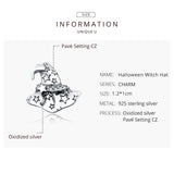 925 Silver Halloween Witch Hat Charm DIY Jewelry Make