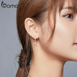 925 Silver Pink Star CZ Stud Earrings for Women Girls