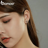 925 Silver CZ Light Stud Earrings Gift for Women Girls