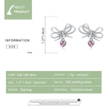 925 Silver CZ Light Stud Earrings Gift for Women Girls