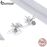 925 Silver CZ Light Stud Earrings Gift for Women Girls