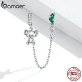 925 Silver Koala Safety Charm for Snake Bracelet DIY Jewelry