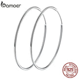 925 Silver Large Hoop Earrings Circle Huggie Big Hoops 30/40mm