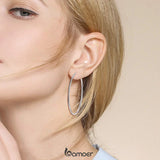925 Silver Large Hoop Earrings Circle Huggie Big Hoops 30/40mm