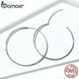 925 Sterling Silver Large Hoop Earrings Circle Endless Huggie Big Hoops Earring