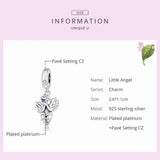 925 Sterling Silver Little Angel Charm for Bracelet DIY Jewelry