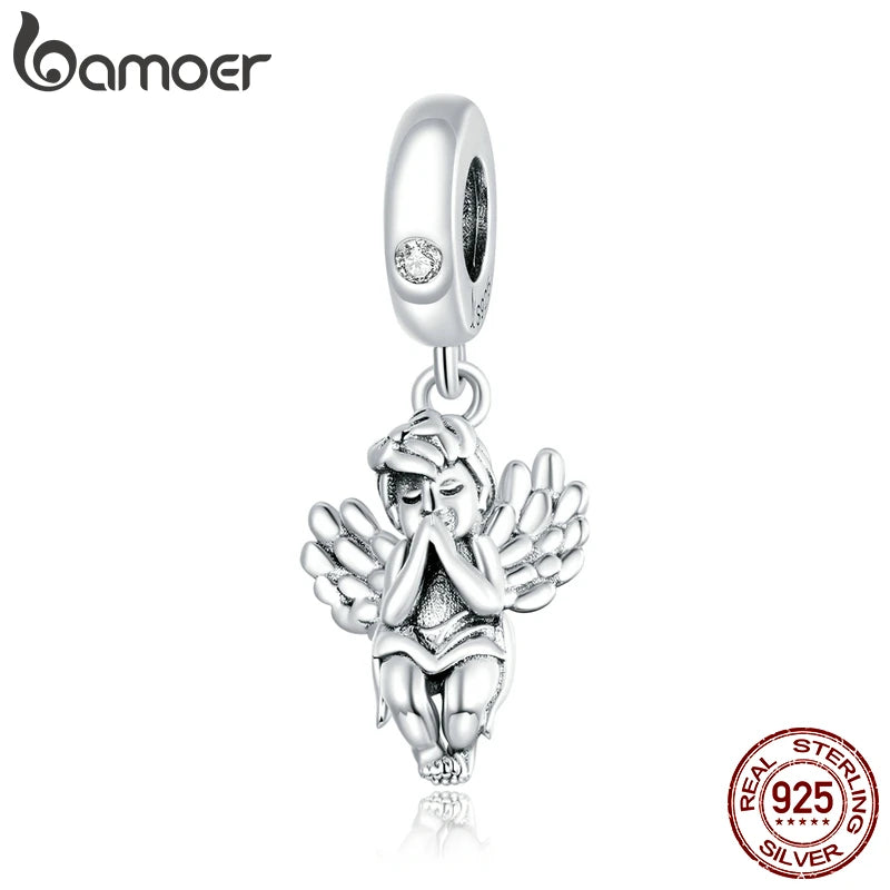 925 Sterling Silver Little Angel Charm for Bracelet DIY Jewelry