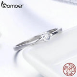 925 Silver Heart Wedding Ring Women Engagement Jewelry