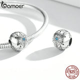925 Silver Moonstone Snowflake Charm Pendant for Bracelet Bangle