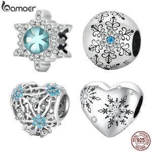 925 Silver Moonstone Snowflake Charm Pendant for Bracelet Bangle