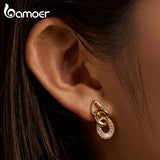 925 Silver Chain-Shaped Drop Earrings Women Statement Jewelry Gift