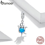 925 Silver Octopus Opal Zircon Charm Pendant for Bracelet Bangle SCC1831