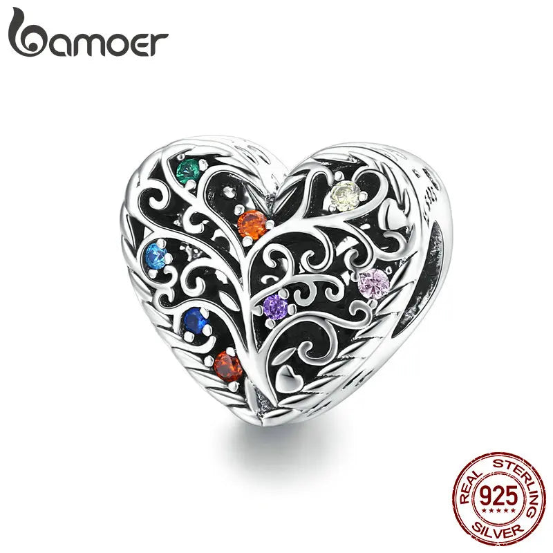 925 Silver Tree of Life CZ Charm for DIY Bracelet