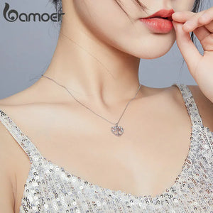 925 Silver Tree of Life Heart Pendant Necklace for Women