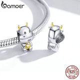 925 Silver Retro Cow Charm for Bracelet Bangle Vintage Lucky DIY SCC1709