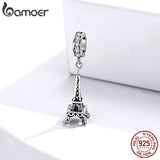 925 Sterling Silver Eiffel Tower Pendant Charm for Bracelet or Necklace