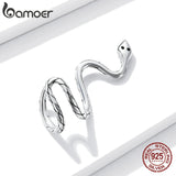 925 Sterling Silver Magical Snake Earring Clip Hoop for Women and Men