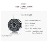 925 Silver Biscuit Charm for Bracelet - Women Silver Jewelry