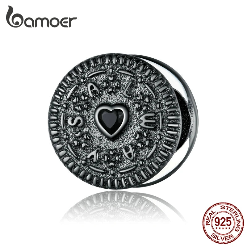 925 Silver Biscuit Charm for Bracelet - Women Silver Jewelry