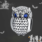 925 Sterling Silver Shining Owl Charm for DIY Jewelry