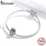 925 Sterling Silver Shining Owl Charm for DIY Jewelry