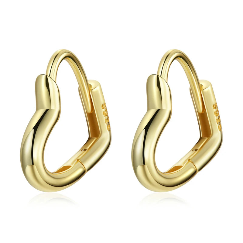 925 Sterling Silver Love Heart Buckle Earrings for Women