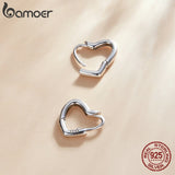 925 Sterling Silver Love Heart Buckle Earrings for Women