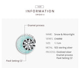 925 Silver Snow & Moonlight Charm Stopper for Bracelet SCC1653