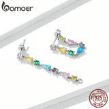 925 Silver Snowflake Ear Line Tassel Earrings